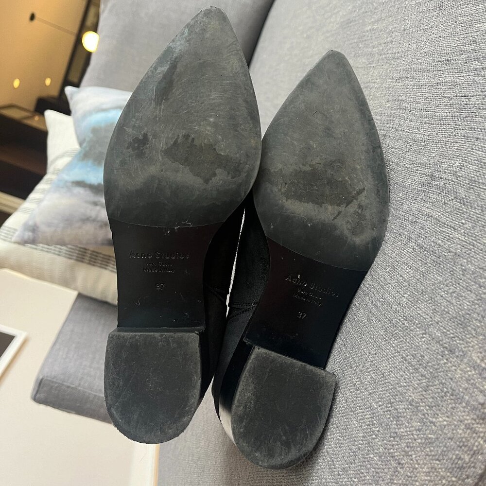 Acne Studios Suede Jensen Ankle Chelsea Boots Black women's  size 7/37 Used - Picture 10 of 11